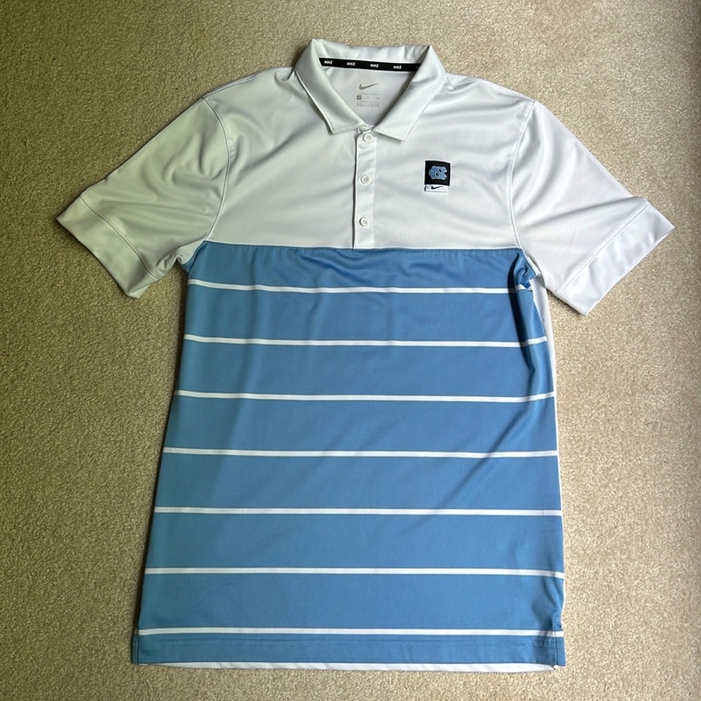 UNC Tar Heels Nike Dri-Fit Striped Polo